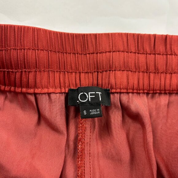 LOFT Fired Clay Red Satin Wide Leg Pant S - Picture 4 of 7